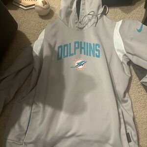 Gray Dolphins Hoodie - NFL Nike